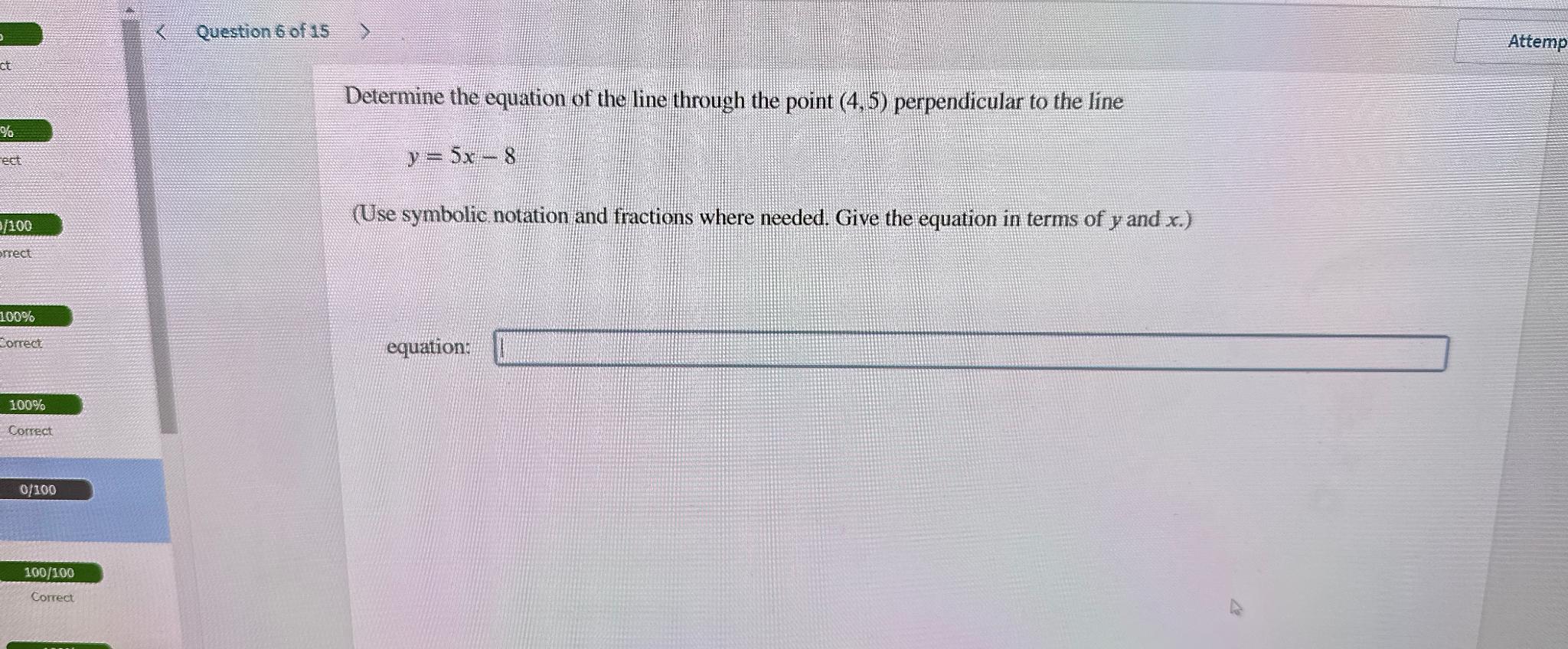 Solved Determine the equation of the line through the point | Chegg.com