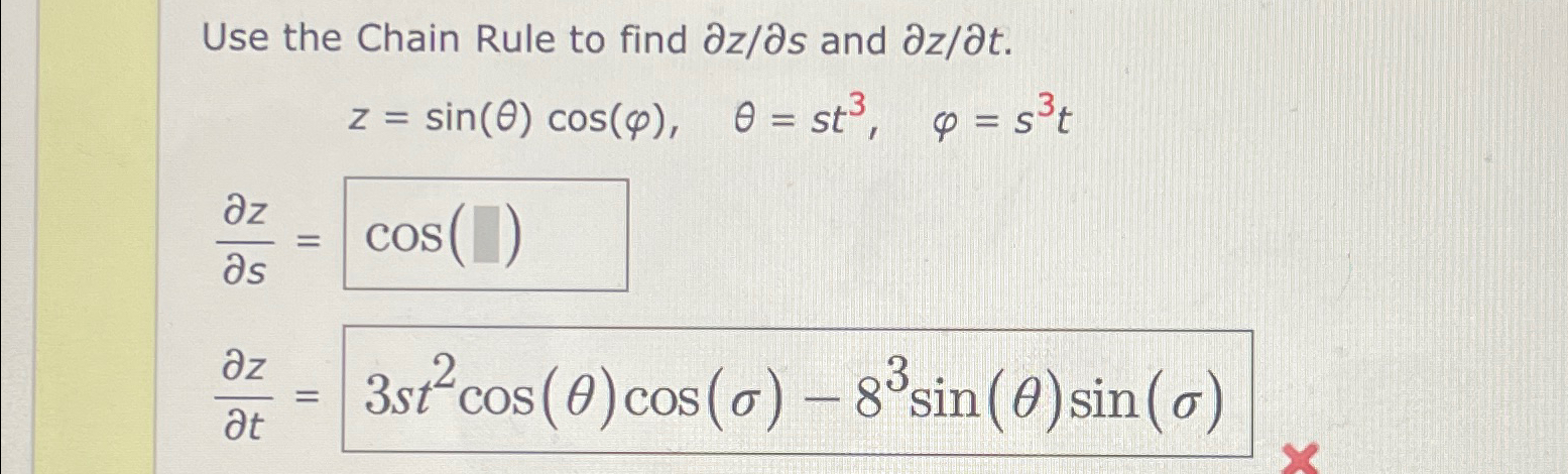 Solved Use the Chain Rule to find delzdels and | Chegg.com
