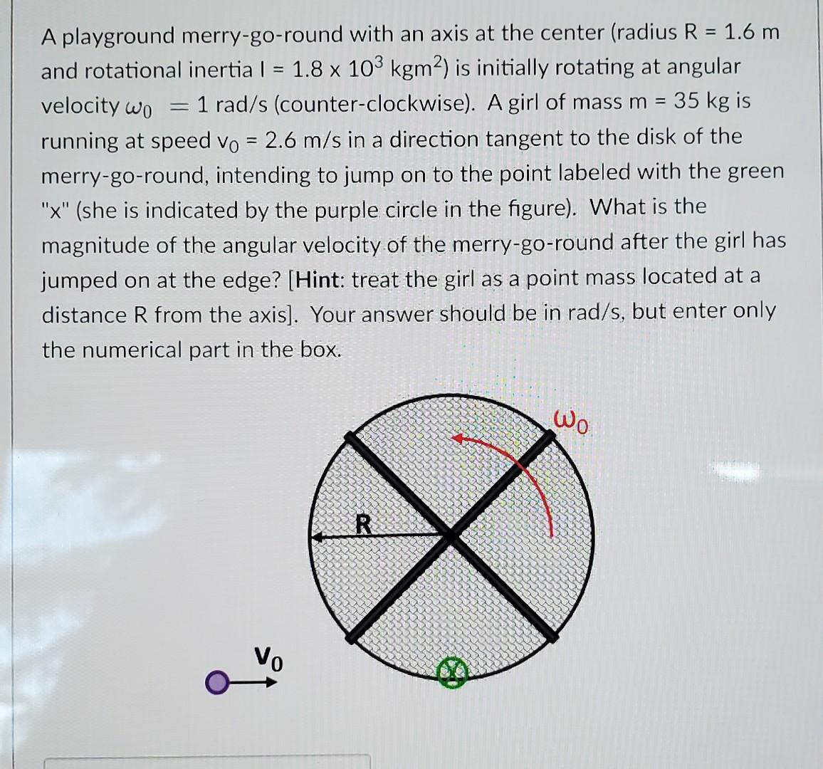 Solved Part A A Playground Merry-go-round With An Axis At | Chegg.com