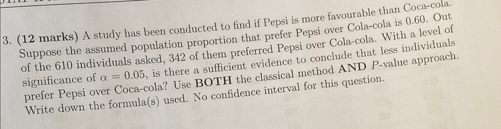 Solved (12 ﻿marks) ﻿A study has been conducted to find if | Chegg.com