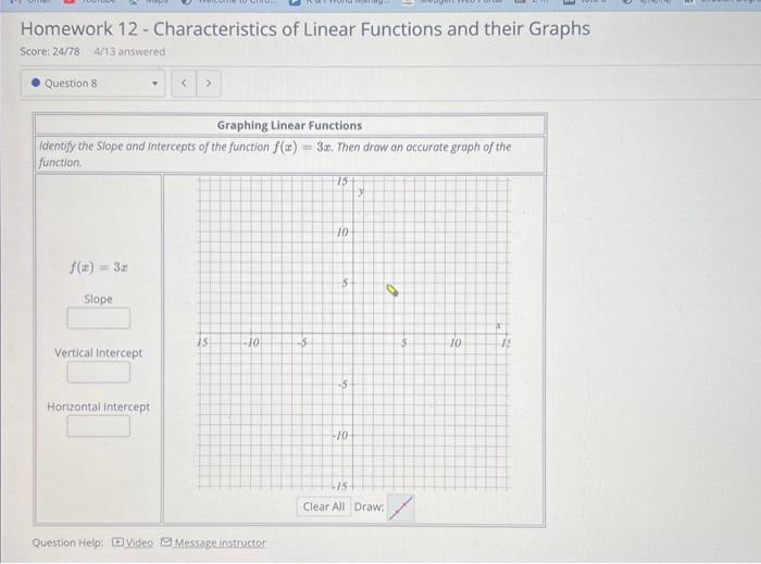 Solved Identify the Slope and Intercepts of the function | Chegg.com
