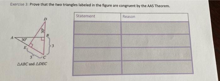 Solved Exercise 3: Prove that the two triangles labeled in | Chegg.com
