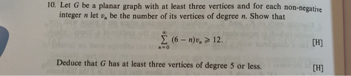 Solved 10. Let G be a planar graph with at least three | Chegg.com