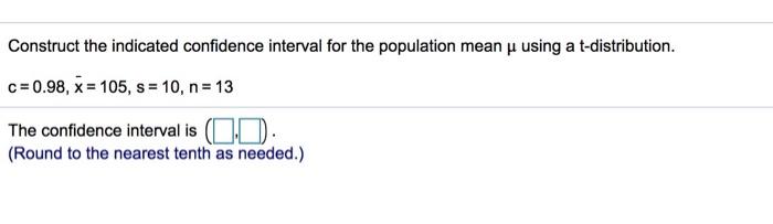 Solved Construct the indicated confidence interval for the | Chegg.com