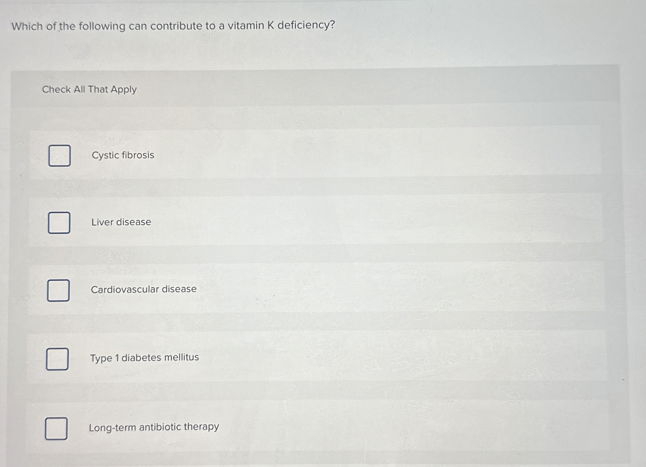 Solved Which of the following can contribute to a vitamin K