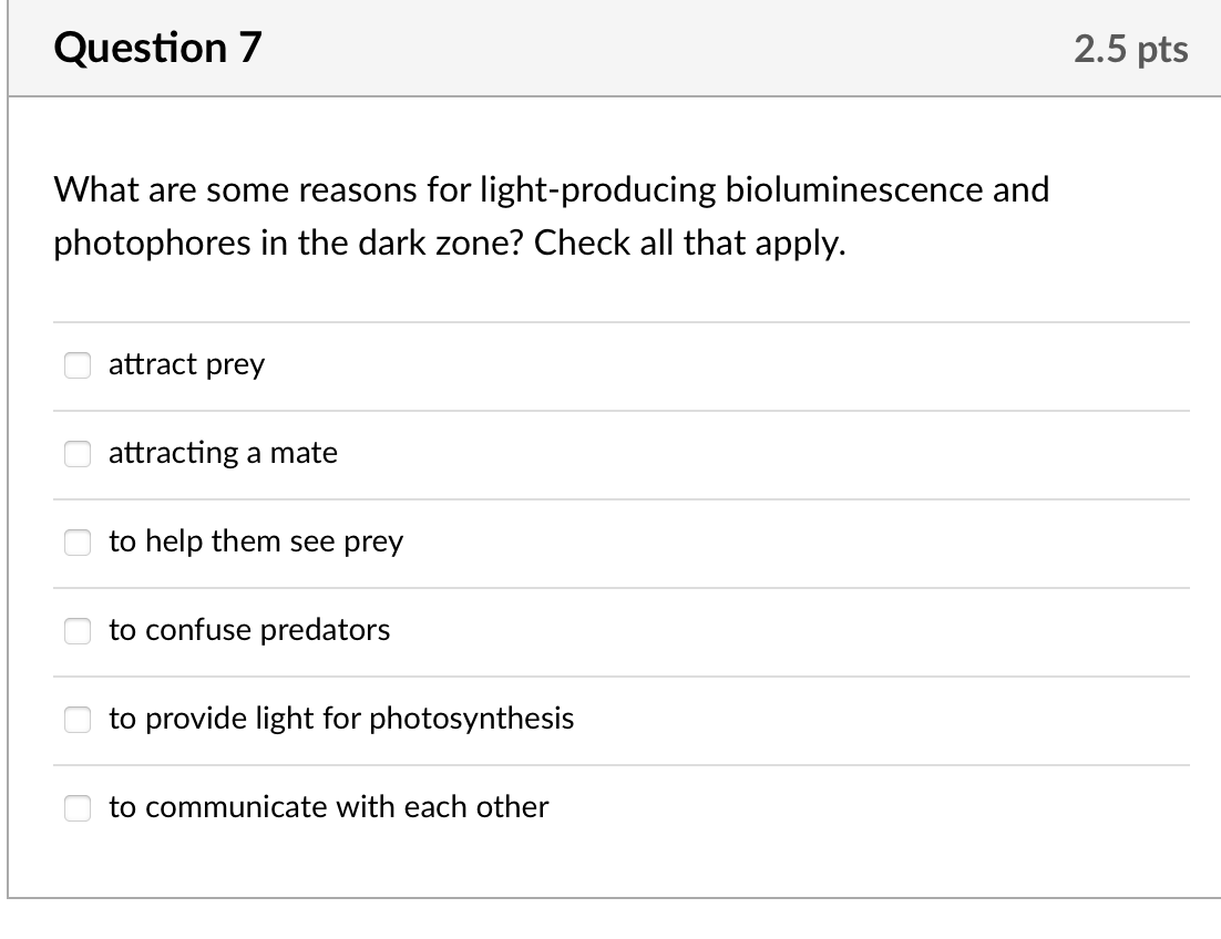 Producing Light Answer Key Solved Question 7What are some reasons for light-producing | Chegg.com