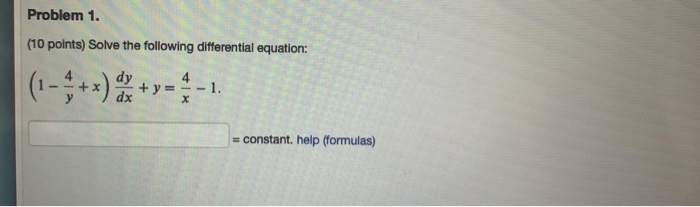 Solved Problem 1. (10 points) Solve the following | Chegg.com