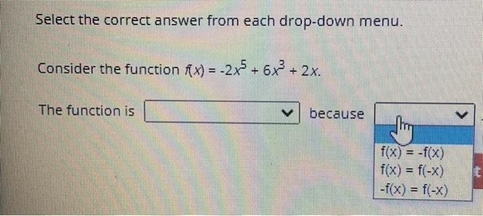 Solved Select the correct answer from each drop-down menu. | Chegg.com