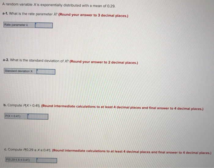 Solved A random variable X is exponentially distributed with | Chegg.com