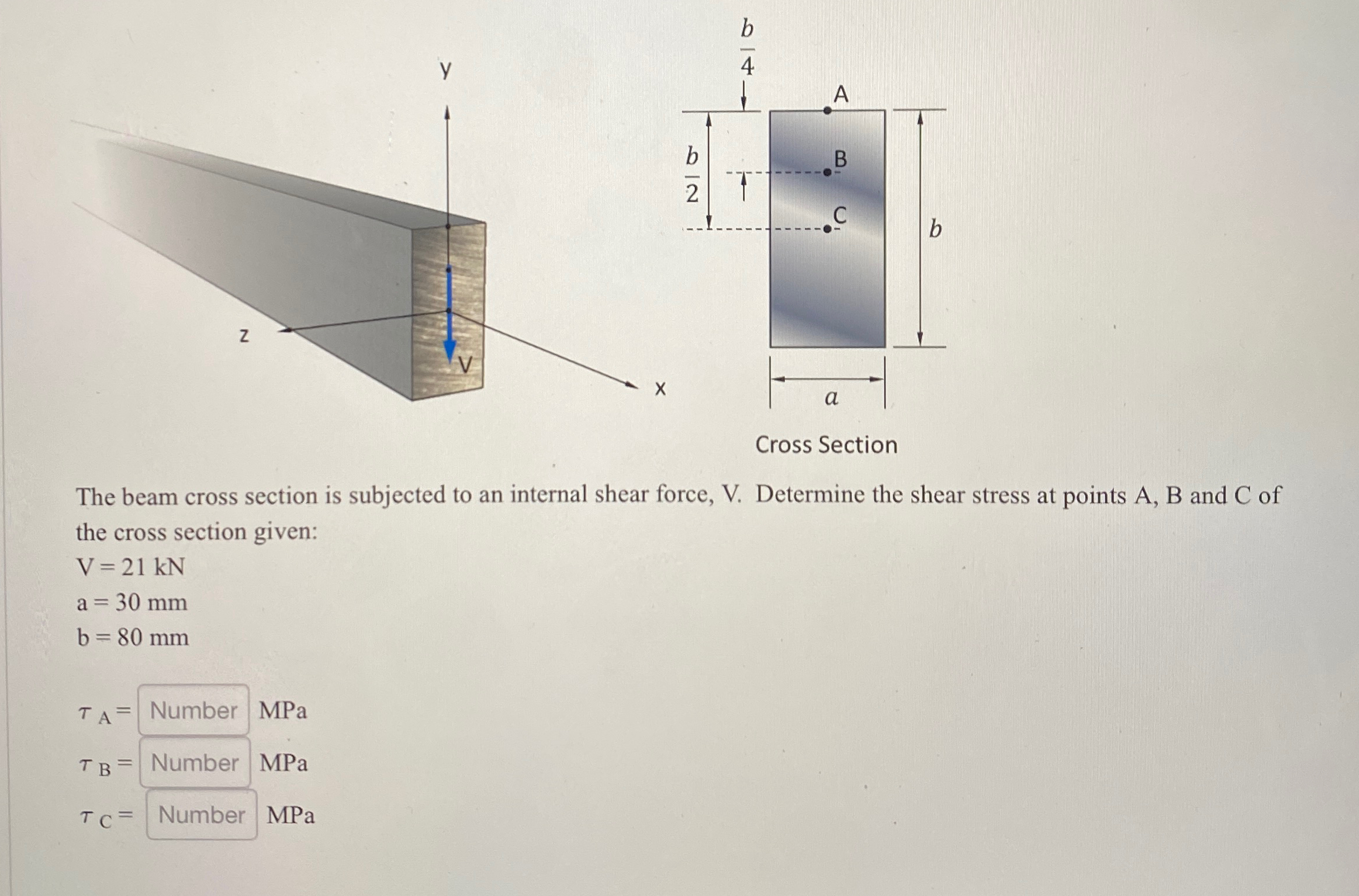 Solved The beam cross section is subjected to an internal | Chegg.com