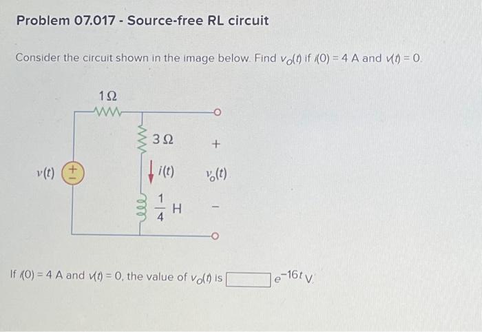 Solved Consider the circuit shown in the image below. Find | Chegg.com