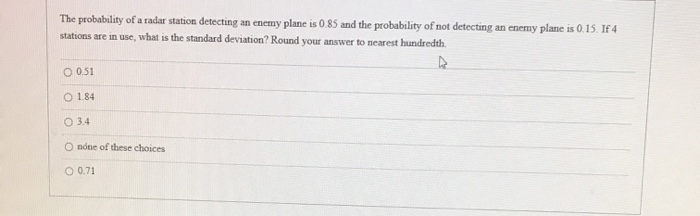 Solved The probability of a radar station detecting an enemy | Chegg.com