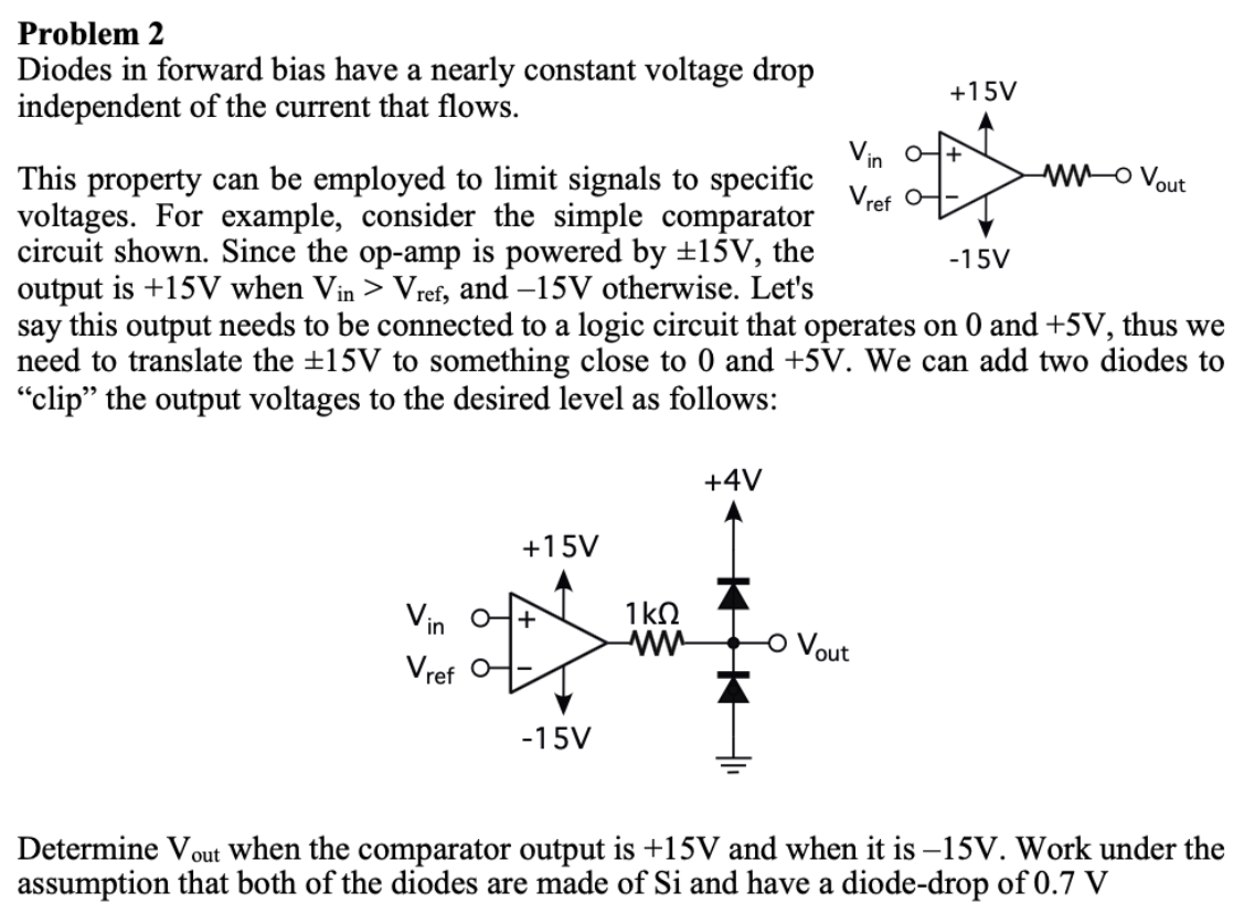 Solved Problem 2Diodes in forward bias have a nearly | Chegg.com