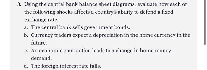 Solved 3. Using The Central Bank Balance Sheet Diagrams, | Chegg.com