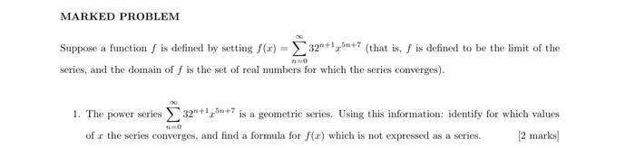 Solved MARKED PROBLEM Suppose a function f is defined by | Chegg.com