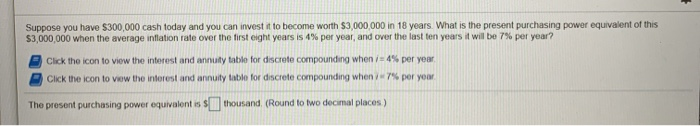 Solved Suppose You Have 300 000 Cash Today And You Can Chegg Solved Suppose You Have 300 000 Cash Today And You Can Chegg