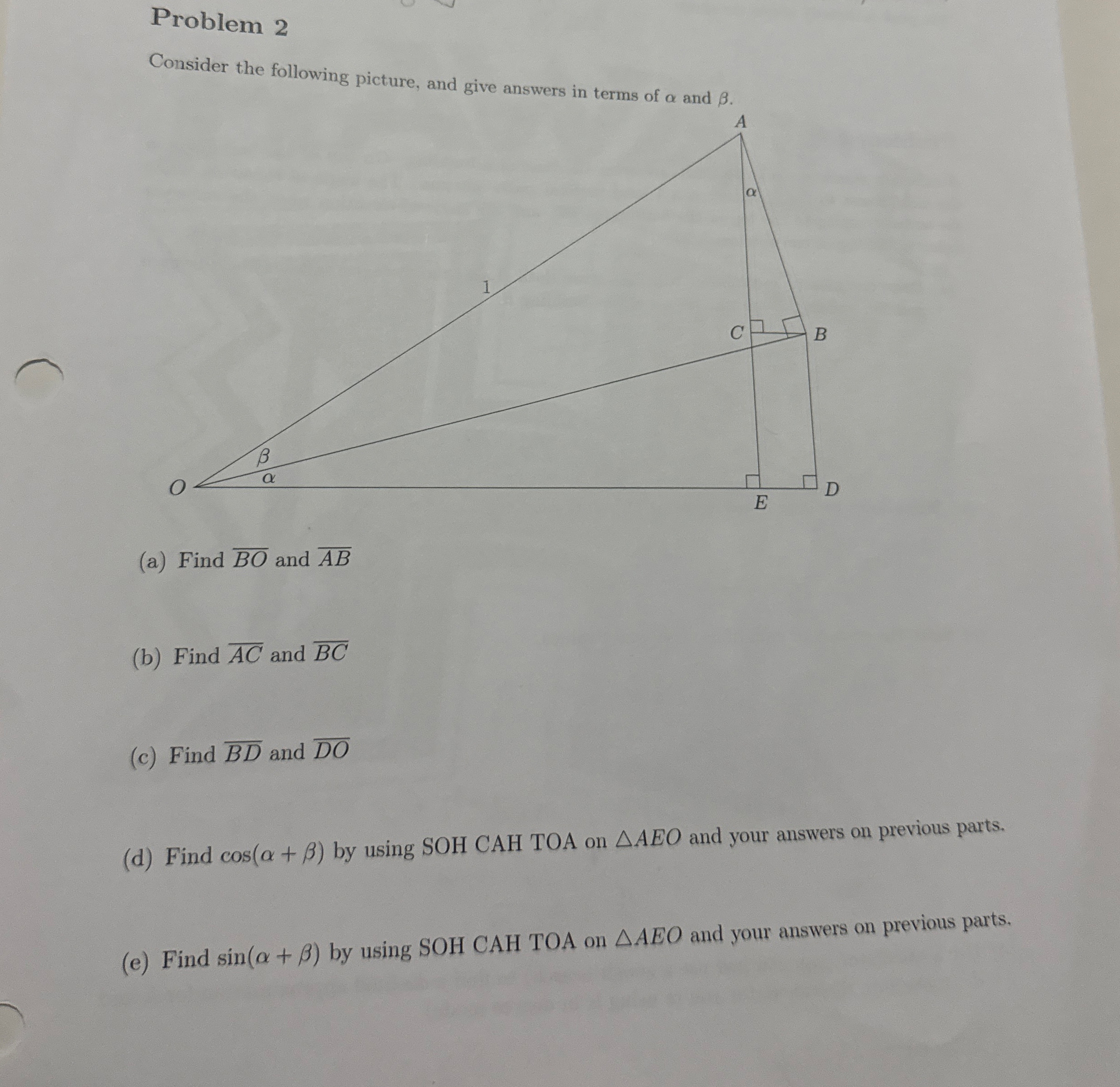 Solved Problem 2Consider the following picture, and give | Chegg.com