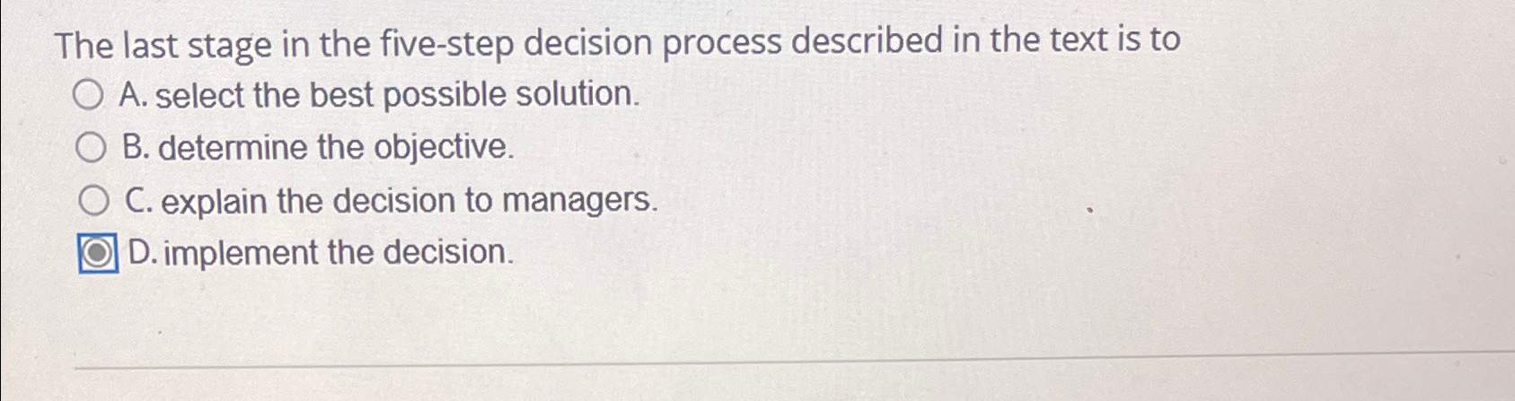 Solved The last stage in the five-step decision process | Chegg.com