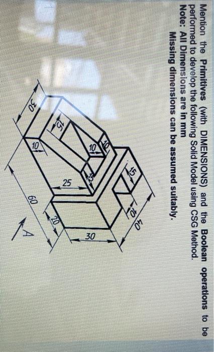 Solved Mention the Primitives (with DIMENSIONS) and the | Chegg.com