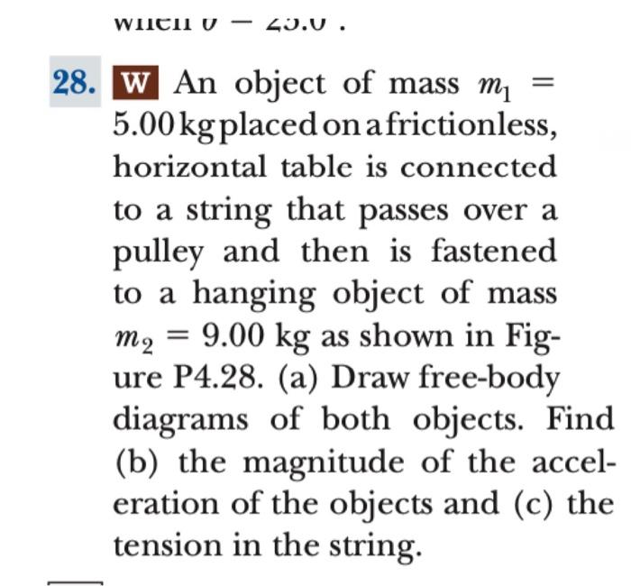 Solved W An object of mass m1= 5.00 kg placed on a | Chegg.com