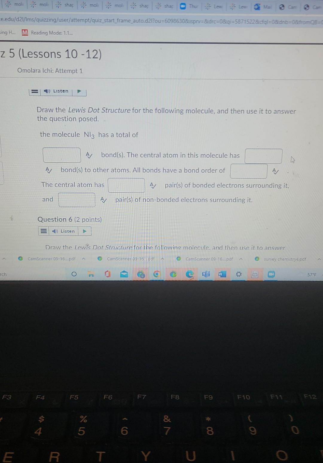 Solved Draw the Lewis Dot Structure for the following | Chegg.com