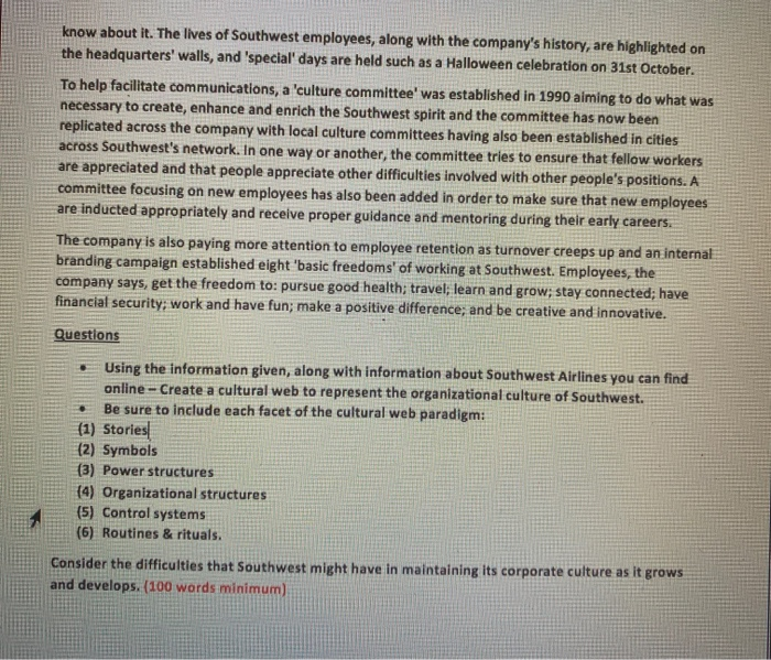 Solved Short Case Illustration 1 Organizational Culture