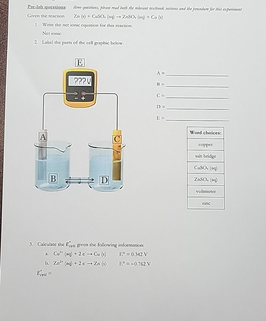 Solved Pre-lab Questions: Three Questions, Please Read Both | Chegg.com