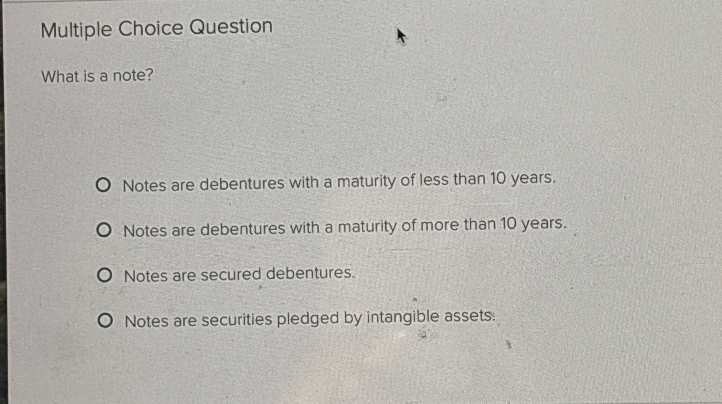 Solved Multiple Choice QuestionWhat is a note?Notes are | Chegg.com