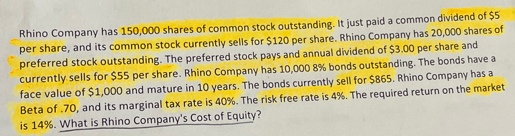 Solved Rhino Company has 150,000 ﻿shares of common stock | Chegg.com