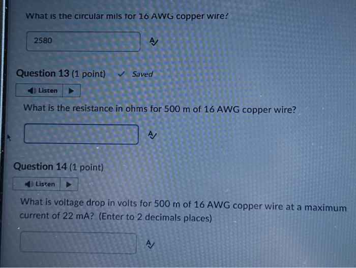 Solved What is the circular mis tor 16 AWG copper wire? | Chegg.com