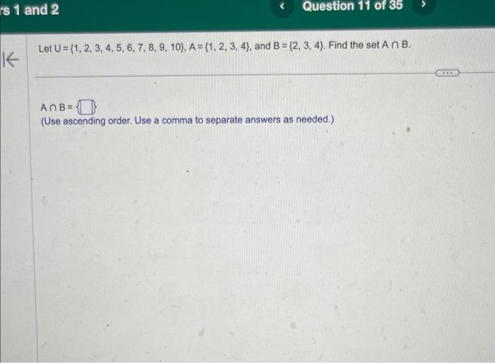 Solved Let U={1,2,3,4,5,6,7,8,9,10},A={1,2,3,4}, And | Chegg.com