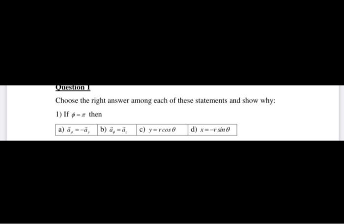 Solved Question Choose the right answer among each of these | Chegg.com