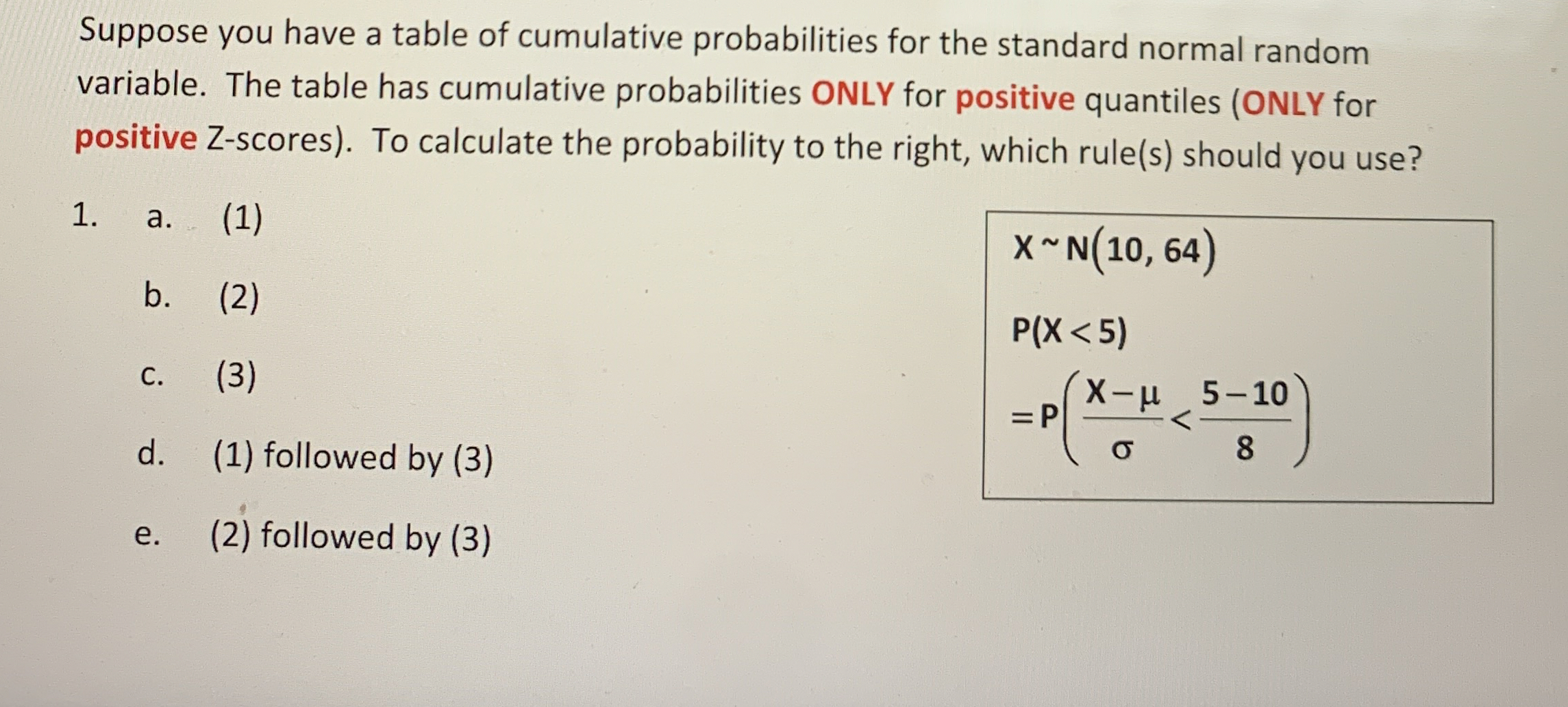 Suppose you have a table of cumulative probabilities | Chegg.com