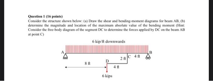 Solved Question 1 (16 Points) Consider The Structure Shown | Chegg.com