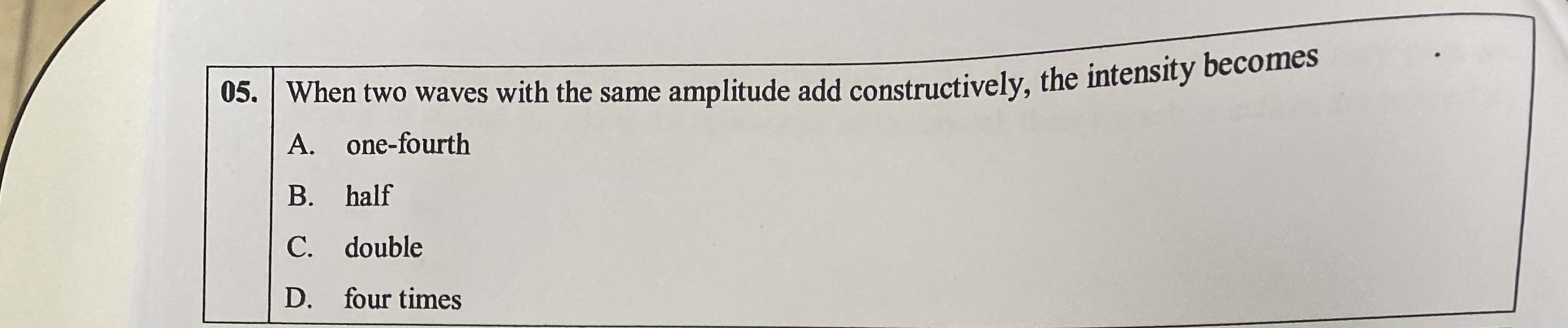 Solved When two waves with the same amplitude add | Chegg.com