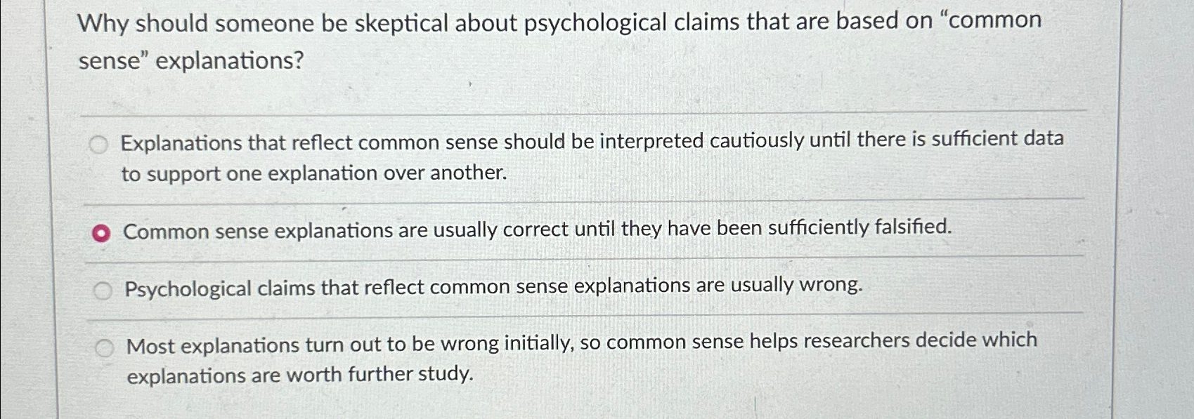 Solved Why should someone be skeptical about psychological | Chegg.com