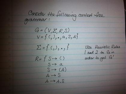 Consider the following context free grammar: G = (V, | Chegg.com
