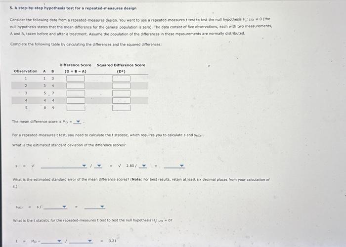 Solved 5. A step-by-step hypothesis test for a | Chegg.com
