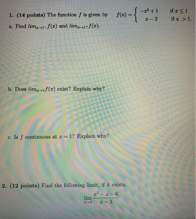 Solved f(1) = 1. (14 points) The function f is given by a. | Chegg.com