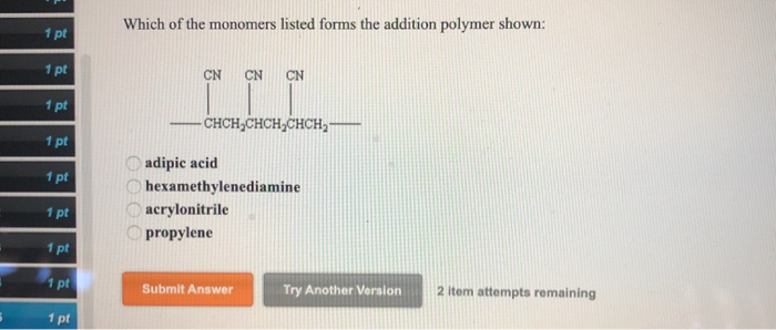 1 Pt Write A Balanced Equation For The Chegg 