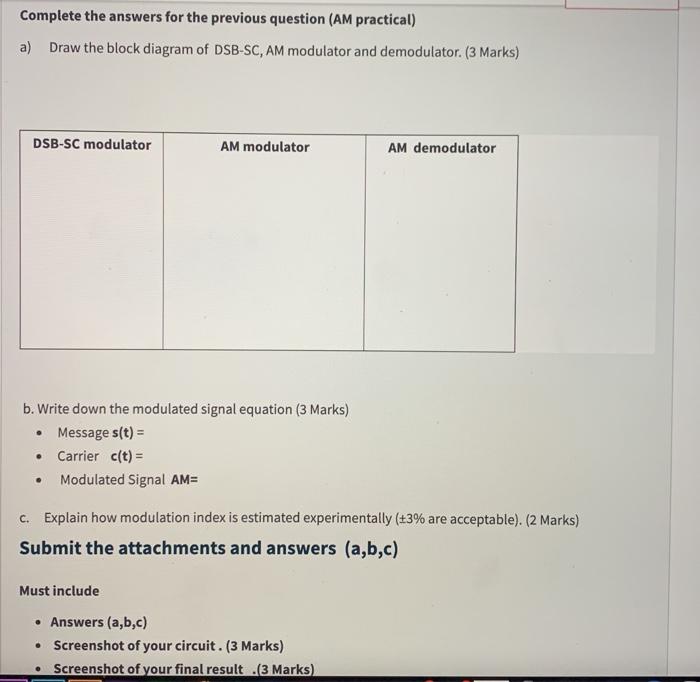 Solved Complete the answers for the previous question (AM | Chegg.com