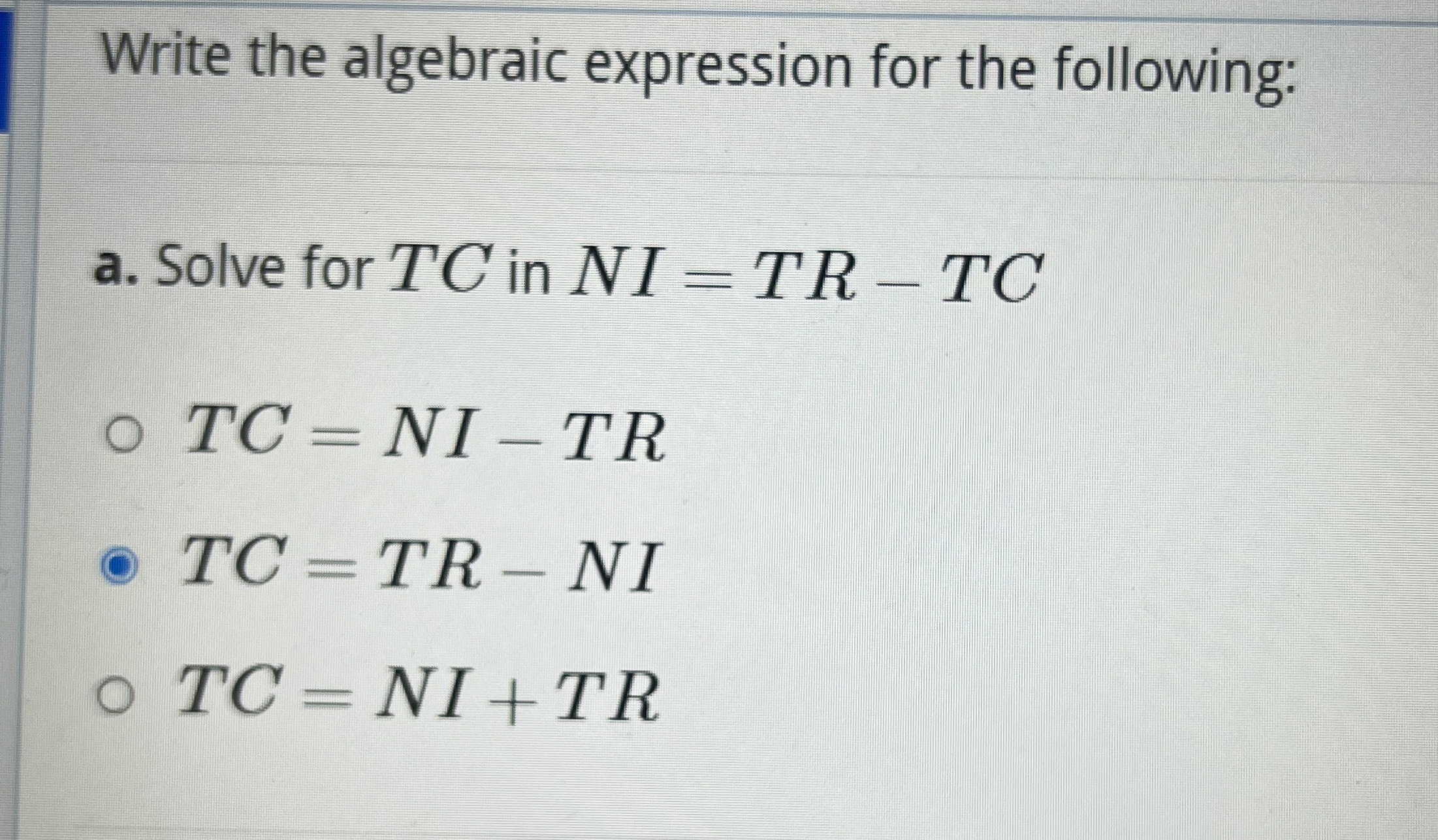 Solved Write the algebraic expression for the following:a. | Chegg.com