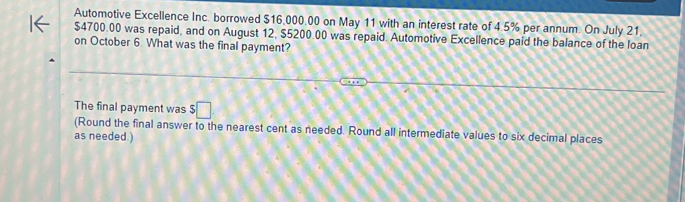 Solved Automotive Excellence Inc. borrowed 16,000.00 ﻿on