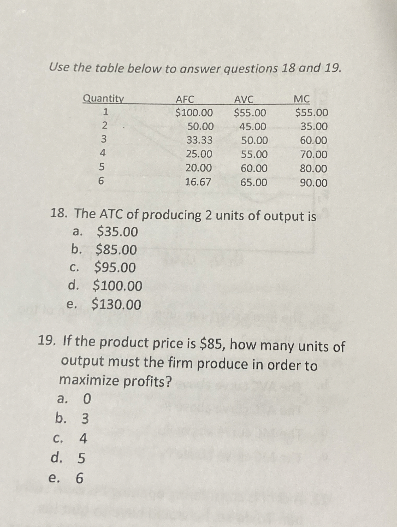 Solved Use the table below to answer questions 18 ﻿and | Chegg.com