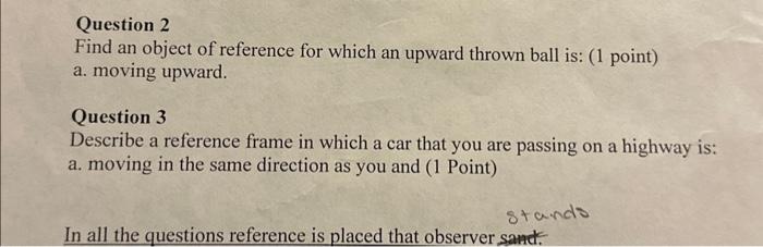 Solved Question 2 Find an object of reference for which an | Chegg.com