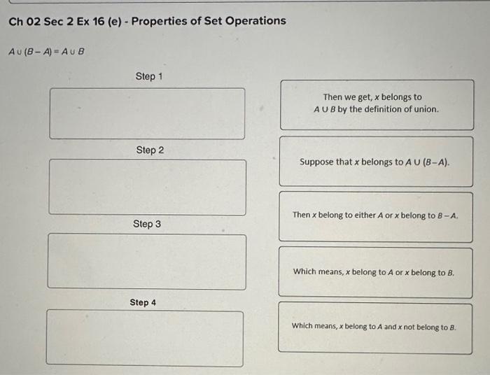 Solved Ch 02 Sec 2 Ex 16 (e) - Properties of Set Operations | Chegg.com