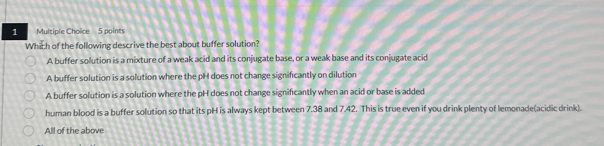 High Quality SOLUTION 1 ﻿Multiple Choice 5 ﻿pointsWhith of the ...