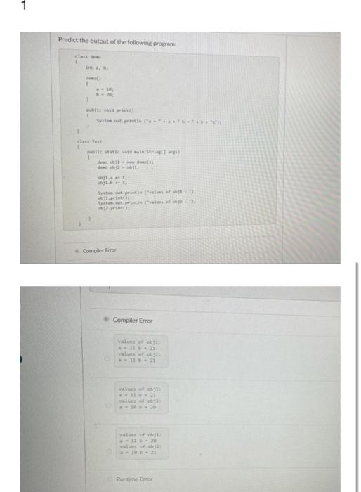 Solved 3 Predict the output of the following program est | Chegg.com
