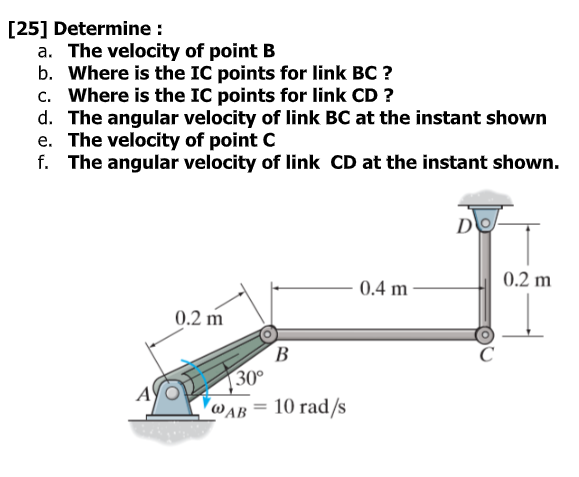 Solved [25] Determine : A. The Velocity Of Point B B. Where | Chegg.com