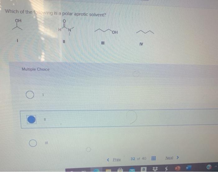 Solved Which Of The Following Is A Polar Aprotic Solvent? Oh | Chegg.com
